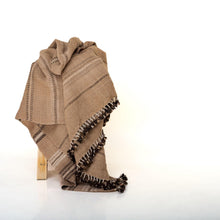 Manik tan striped handwoven Indian wool throw blanket – view 2