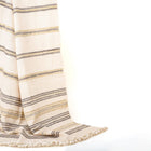 Marble white striped handwoven Indian wool throw blanket – view 4