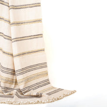 Marble white striped handwoven Indian wool throw blanket – view 4