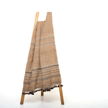 Sunstone camel tan handwoven Indian wool throw blanket – view 9