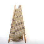 Opal beige tan handwoven Indian wool throw blanket – view 7