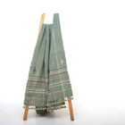 Jade sage green handwoven Indian wool throw blanket – view 7
