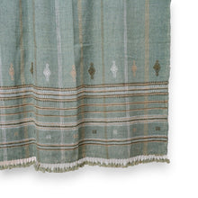 Jade sage green handwoven Indian wool throw blanket – view 2