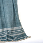 Neelam vibrant teal handwoven Indian wool throw blanket – view 8