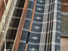 Onyx charcoal black handwoven Indian wool throw blanket – view 6