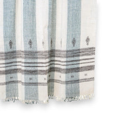 Magnolia white striped handwoven Indian wool throw blanket – view 4