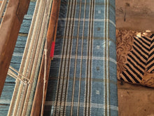 Lapis teal blue handwoven Indian wool throw blanket – view 8