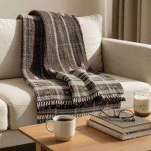 Bronzite warm brown handwoven Indian wool throw blanket – view 6