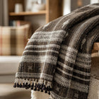 Bronzite warm brown handwoven Indian wool throw blanket – view 11