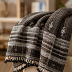 Bronzite warm brown handwoven Indian wool throw blanket – view 3
