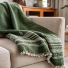 Erica forest green handwoven Indian wool throw blanket – view 3