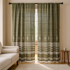 Oliver olive green handwoven Indian wool throw blanket – view 11