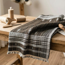 Spinel brown handwoven Indian wool throw blanket