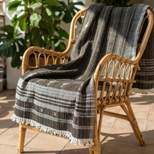 Spinel brown handwoven Indian wool throw blanket – view 7