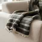 Spinel brown handwoven Indian wool throw blanket – view 6