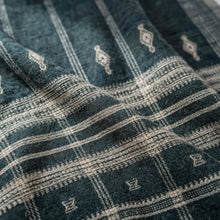 Onyx charcoal black handwoven Indian wool throw blanket – view 4