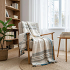 Daisy ivory handwoven Indian wool throw blanket – view 7