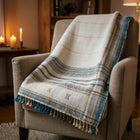 Daisy ivory handwoven Indian wool throw blanket – view 10