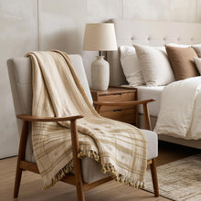 Heera off white handwoven Indian wool throw blanket – view 9