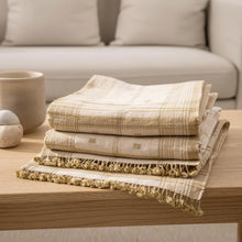 Heera off white handwoven Indian wool throw blanket – view 7