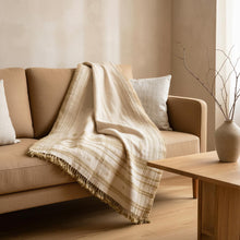 Heera off white handwoven Indian wool throw blanket – view 11