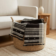 Quartz cocoa brown handwoven Indian wool throw blanket – view 6