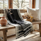 Quartz cocoa brown handwoven Indian wool throw blanket – view 7