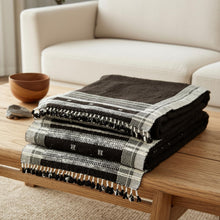 Quartz cocoa brown handwoven Indian wool throw blanket – view 3