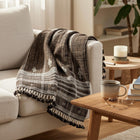 Bronzite warm brown handwoven Indian wool throw blanket – view 9