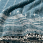 Topaz teal blue handwoven Indian wool throw blanket – view 4