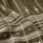 Oliver olive green handwoven Indian wool throw blanket – view 4