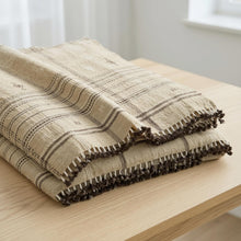 Tanishq tan plaid handwoven Indian wool throw blanket – view 6