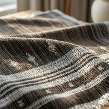 Spinel brown handwoven Indian wool throw blanket – view 2