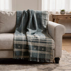 Onyx charcoal black handwoven Indian wool throw blanket – view 5