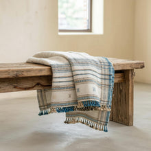 Daisy ivory handwoven Indian wool throw blanket – view 3