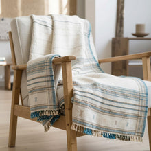 Daisy ivory handwoven Indian wool throw blanket – view 9