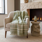 Willow sage green handwoven Indian wool throw blanket – view 9