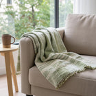 Willow sage green handwoven Indian wool throw blanket – view 11