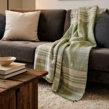Willow sage green handwoven Indian wool throw blanket – view 10