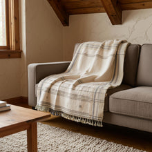 Alabaster off white handwoven Indian wool throw blanket – view 4