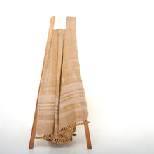 Amber orange tan handwoven Indian wool throw blanket – view 8