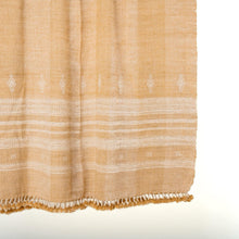 Amber orange tan handwoven Indian wool throw blanket – view 2