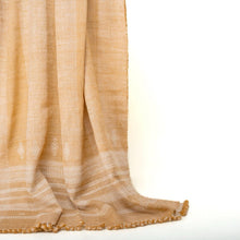 Amber orange tan handwoven Indian wool throw blanket – view 11