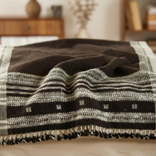 Quartz cocoa brown handwoven Indian wool throw blanket – view 4