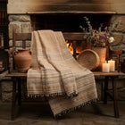Sunstone camel tan handwoven Indian wool throw blanket – view 4