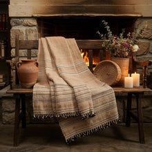 Sunstone camel tan handwoven Indian wool throw blanket – view 4