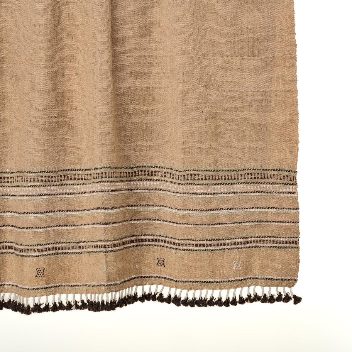 Pravala orange tan handwoven Indian wool throw blanket – view 2