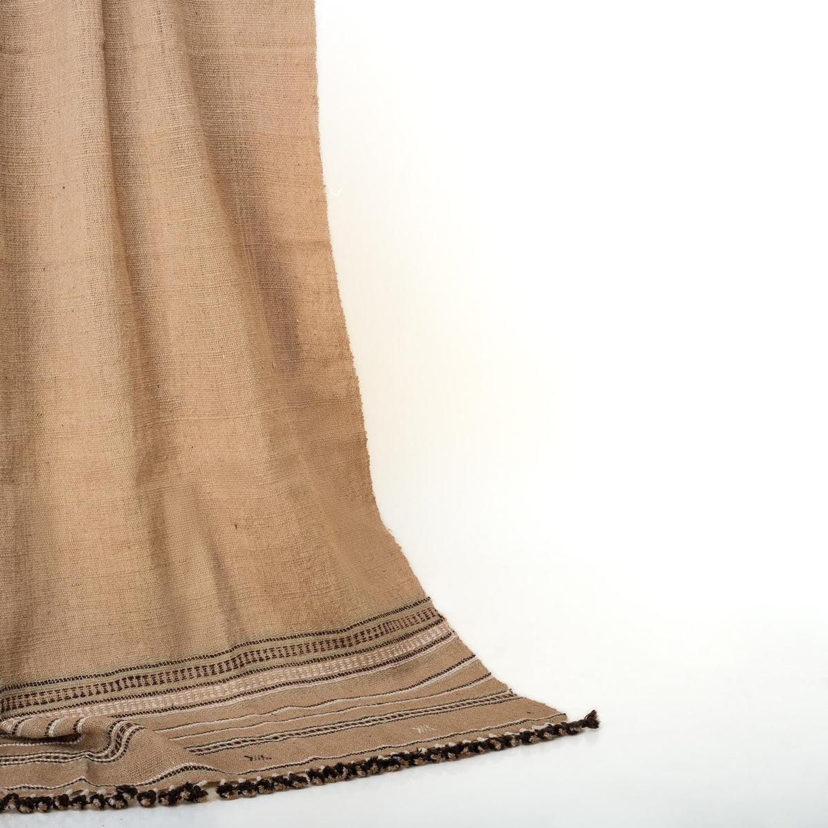 Pravala orange tan handwoven Indian wool throw blanket – view 7
