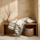Solitaire white handwoven Indian wool throw blanket – view 8