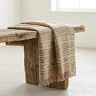Ruby tan handwoven Indian wool throw blanket – view 10
